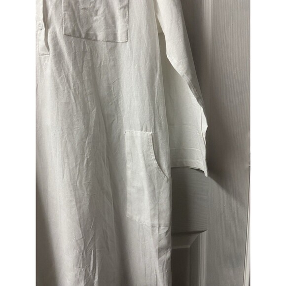 Unbranded Swim Coverup Womens Large White Pockets 3/4 Sleeve No Markings - Picture 4 of 8